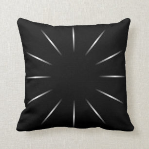 Svart Minimalist och silverstjärnadekorativ kudde