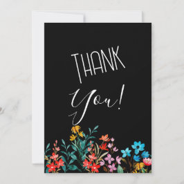 Svart, minimalistisk Blommigt-bröllop med Inbjudningar