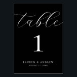 Svart minimalistisk Bröllop | Händelsens Anpassnin Bordsnummer<br><div class="desc">(**SNART: Om du vill beställa justerar du helt enkelt bordsnumret (och namn/datum) och lägger till varje nummer i kundvagnen separat. Checka sedan ut gången du är avslutat.) Vackert,  elegant,  modernt och minimalistiskt bordsnummer kort. Fullständigt anpassade med namn (eller Event Namn) och Datum.</div>