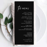 Svart minimalistisk Bröllop-midmeny Meny<br><div class="desc">Minimalistiskt Bröllop-menykort | Modern Menu,  Bröllop Middag Menu,  Rustic Låt oss Eat Bröllop Middag och Drinks Menu,  Enkelt calligraphy Rustic Bröllop Menus Bröllop Menus,  Rustic Bröllop Menu,  Bröllop Bord Menu</div>