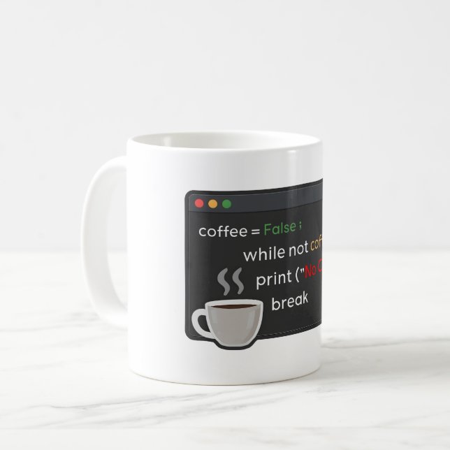 Svart minimalistisk design för tjockt kaffekodskäm kaffemugg (Framsida vänster)