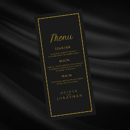 Svart minimalistisk Elegant bröllop Meny
