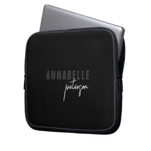 Svart minimalistisk enkel modern Professionell Laptop Fodral