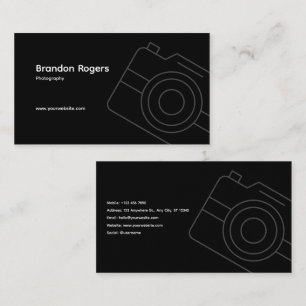 Svart minimalistisk fotograf visitkort