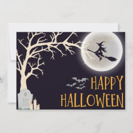 Svart minimalistisk God Halloween Julkort