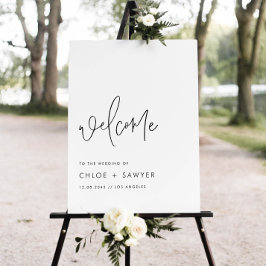 Svart minimalistisk handskriven Bröllop Poster