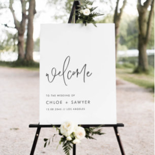 Svart minimalistisk handskriven Bröllop Poster