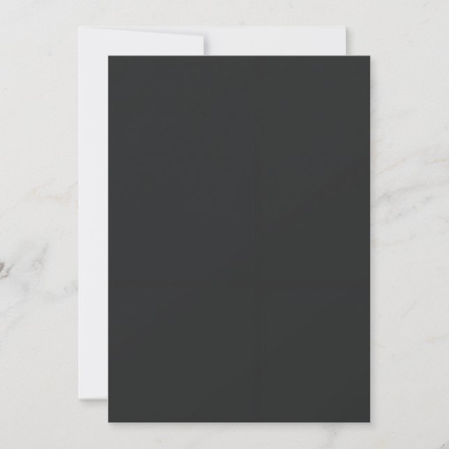 Svart minimalistisk inbjudan Modern elegant mörk V (Framsida)