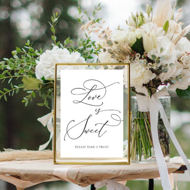 Svart minimalistisk Kärlek är Sweet Dessert Pub Pe Fototryck (Skapare uppladdad)