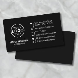 Svart minimalistisk modern anpassad logotyp visitkort