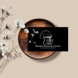 Svart minimalistisk modern design för bageriproduk visitkort