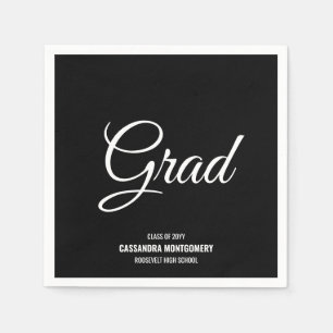 Svart, minimalistisk modern Studentfest Pappersservett