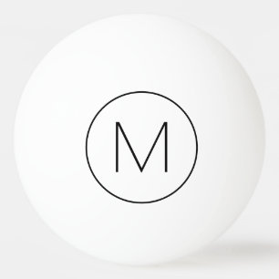 Svart minimalistisk modern typsnittsmonogram pingisboll