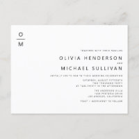 Svart, minimalistisk monogram QR-kod Bröllop