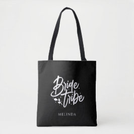Svart, minimalistisk Personlig, Bride Tribe Tygkasse