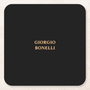 Svart, minimalistisk, personlig modern underlägg papper kvadrat