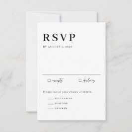 Svart, minimalistisk serif-skripttypografi Bröllop OSA Kort