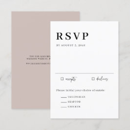 Svart, minimalistisk serif-skripttypografi Bröllop OSA Kort