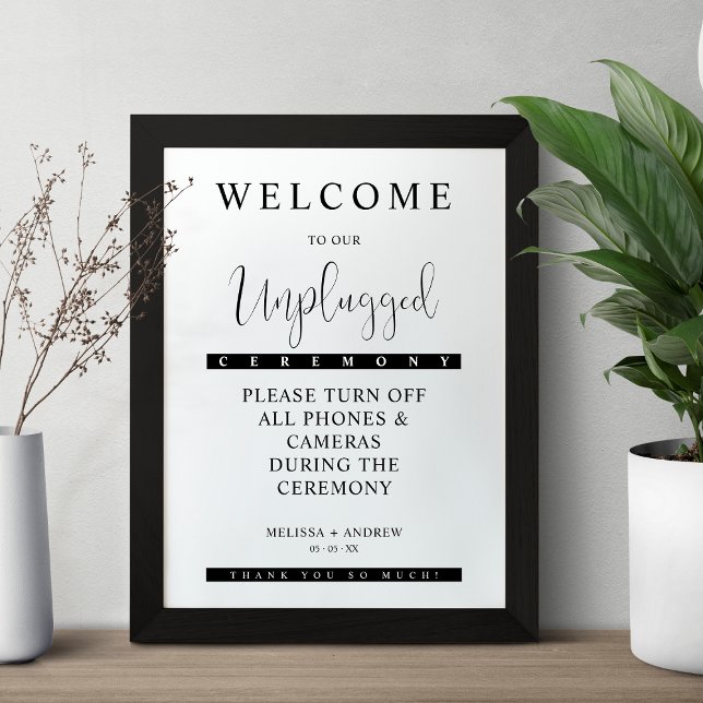 Svart, minimalistisk signatur för Bröllop utan nät Poster (Skapare uppladdad)