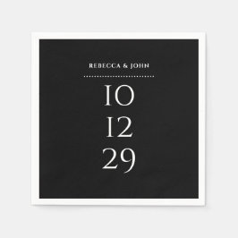 Svart minimalistisk speciell datum-högtidsfirande pappersservett