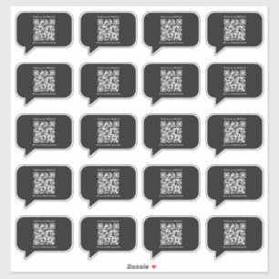 Svart, minimalistisk Tal-bubblor QR Shop Stickers Klistermärken