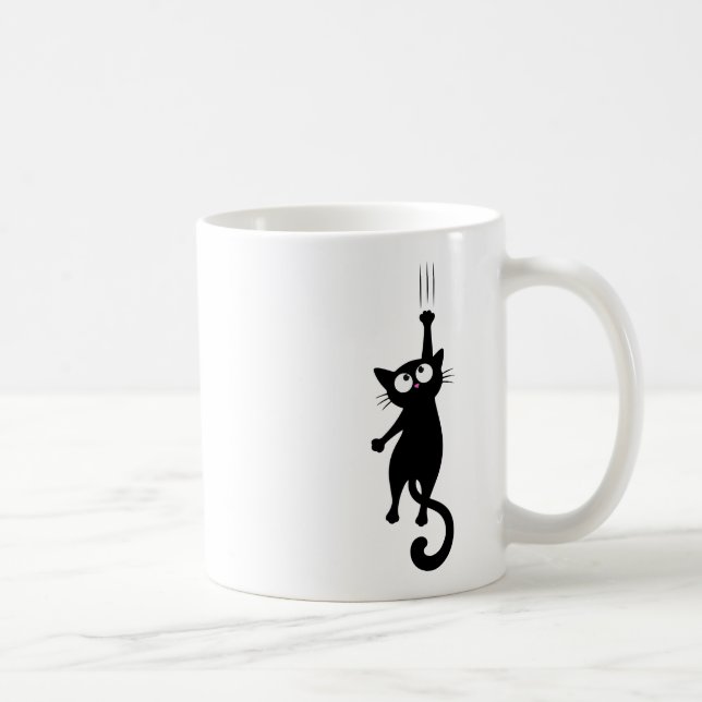 Svart minimalistisk väggkonst utskrivbar, söt mode kaffemugg (Höger)