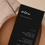 Svart, minimalistiskt Bröllop-menykort| Modern men Meny<br><div class="desc">Minimalistiskt Bröllop-menykort | Modern Menu,  Bröllop Middag Menu,  Rustic Låt oss Eat Bröllop Middag och Drinks Menu,  Enkelt calligraphy Rustic Bröllop Menus Bröllop Menus,  Rustic Bröllop Menu,  Bröllop Bord Menu</div>