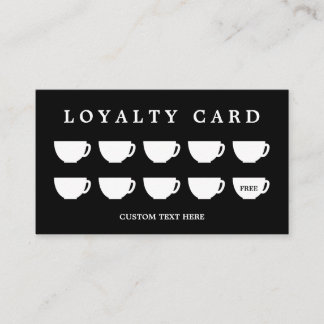 Svart | Minimalistiskt kaffekaffe Kopp Lojalitetskort