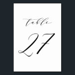 Svart, minimalistiskt skript Bröllop Bordsnummer 2<br><div class="desc">Bord 27. bordsnummer i elegant med svartminimalistiskt skript. Detta svarta och vita bordsnummer är perfekt för bröllop,  studenten,  babyduschar,  möhippor och andra evenemang. Andra nummer och färg finns tillgängliga.</div>