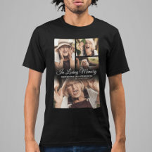 Svart minnes-T-shirt med fototribut