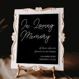 Svart minnessymbol för Loving Memory Bröllop Poster