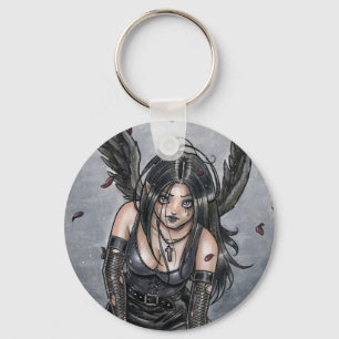 Svart misärängel Keychain Nyckelring