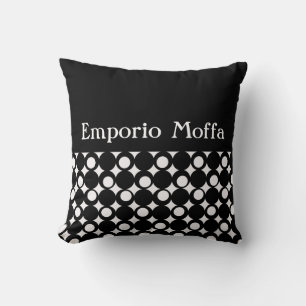 Svart Mod Boll Design @ Emporio Moffa w/text Kudde