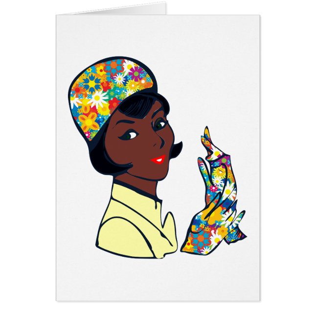 svart mod dam hälsningskort (Framsidan)