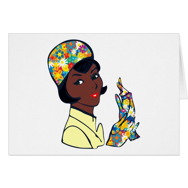 svart mod dam hälsningskort (Framsidan Horizontal)