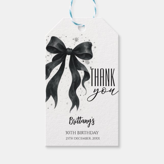 Svart Modern 30-årspresent  Presentetikett (Framsidan)