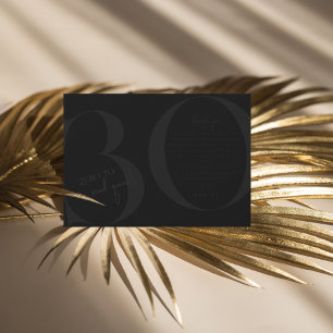 Svart   Modern 30års födelsedag Party Tack