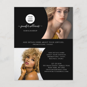Svart modern Anpassningsbar Photo Logotyp Promotio Flygblad