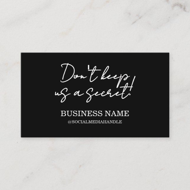 Svart modern återge en vän visitkort (Framsida)