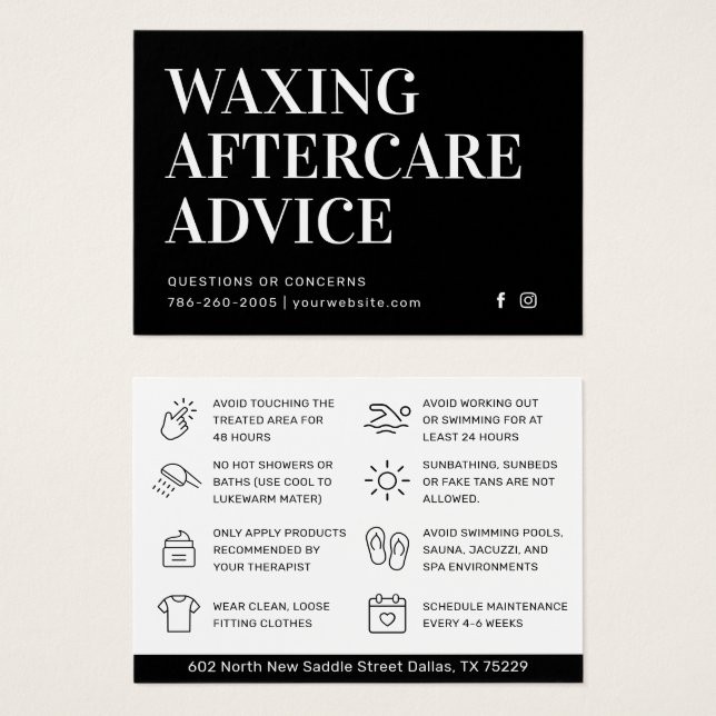 Svart, modern avvaxning av efterbehandlingskort Hå Visitkort (Framsida & baksida)