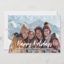 Svart modern botaniska familjens fotomul julkort