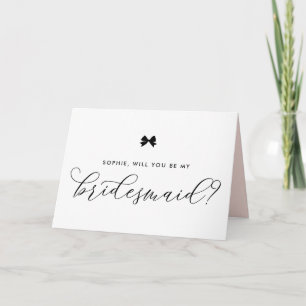 Svart Modern Bow kommer att bli min bridessa Kort