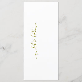 Svart, modern Bröllop-meny med enkel Elegant Meny