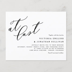 Svart Modern Calligraphy-bröllop-inbjudan