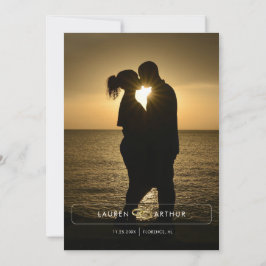 Svart modern Chic - minimalt foto Bröllop Spara Datumet