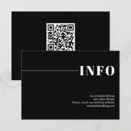 Svart modern, chic typografi minimalistisk bröllop tilläggskort