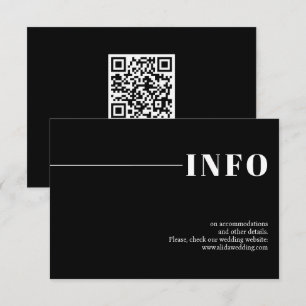 Svart modern, chic typografi minimalistisk bröllop tilläggskort