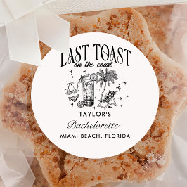 Svart modern cocktailparty i kuststil för möhippa runt klistermärke