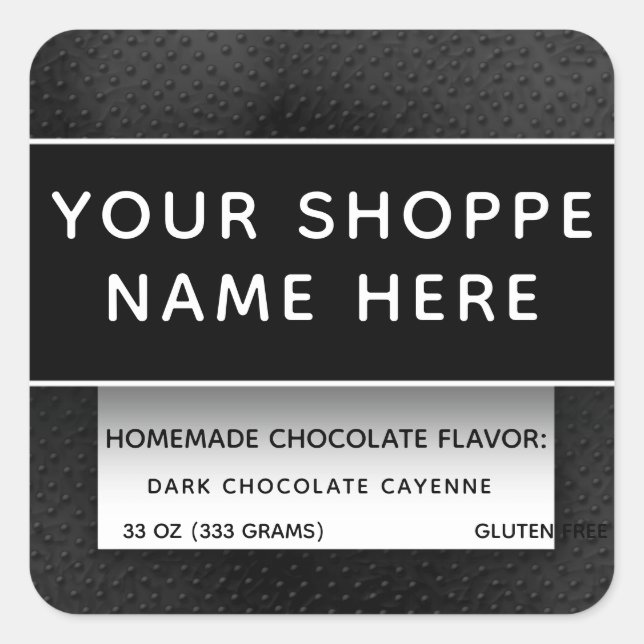 Svart, modern Elegant, etikett för matbehållare, l (Framsida)