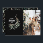 Svart, modern elegant, vattenfärg botanisk rustik  julkort<br><div class="desc">Svart,  modern elegant,  rustik vattenfärg,  torkad botanisk blommigt muterade färg helgdag julkort.</div>